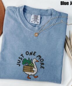 Goose with Houseplant Embroidered Shirt, Botanical Goose Tee, Funny Plant Lover Gift, Greenhouse Run Top, Gardener Aesthetic