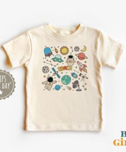 Space Doodles Toddler Shirt - Astronaut Graphic Tee - Galaxy Space Lover Gift